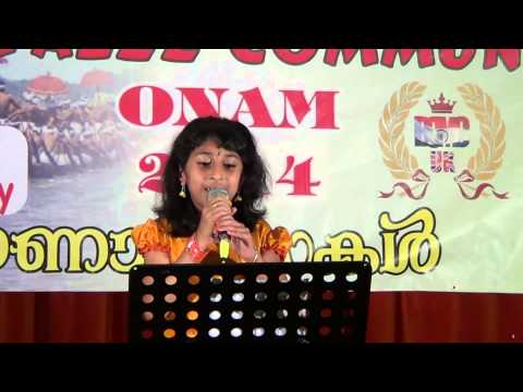 Ashni Singing Chanjadi aadi..   at the BCMC Onam 2014