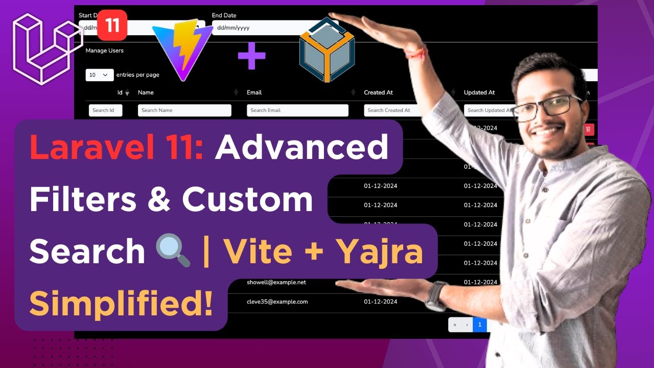 Advanced Column and Custom Search Filters in Laravel 11 with Vite and Yajra HTML Builder | YajraBox