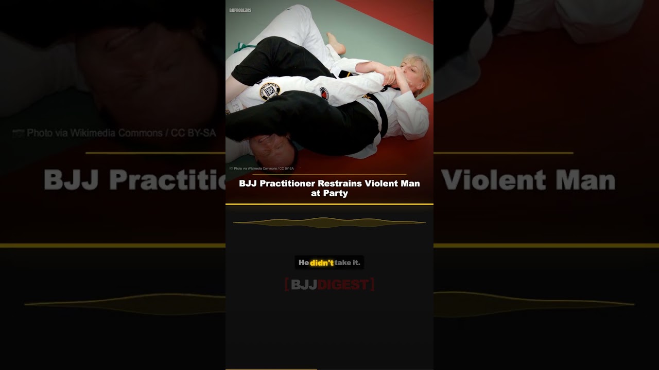 BJJ Practitioner Restrains Violent Man at Party #Shorts