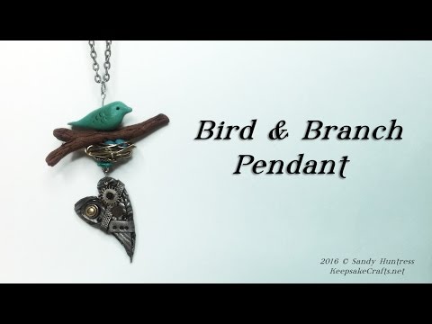 Bird, Branch & Steampunk Heart Pendant Part 1-Polymer Clay Tutorial
