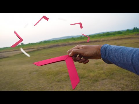 How to make a paper boomerang - paper origami - boomerang