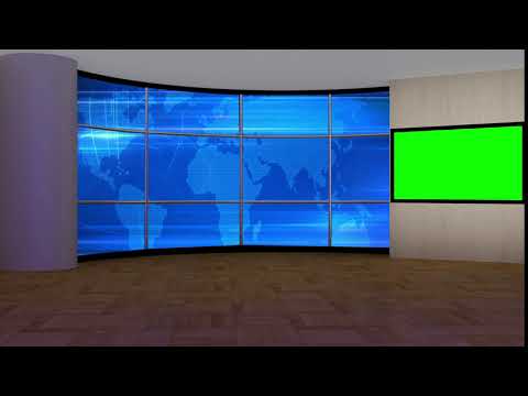 news tv studio set 177 virtual green screen background loop