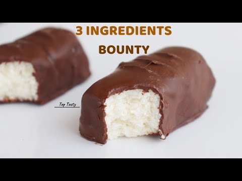 3 INGREDIENTS BOUNTY BAR RECIPE | HOMEMADE EASY COCONUT BAR BY TOP TASTY