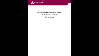 Axis Bank's Q4 and Annual Results FY26 Media Conference Call