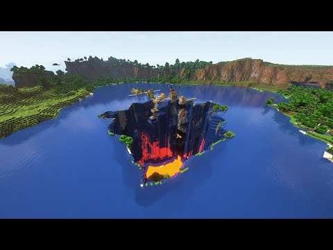 A MINECRAFT seed with a HUGE sinkhole!