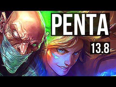 SINGED & Taric vs EZ & Blitz (ADC) | Penta, Legendary, 1.1M mastery, 18/5/11 | KR Master | 13.8