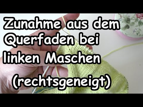 Increase from the cross thread with LEFT STITCHES (right-leaning)