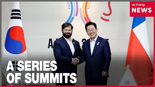 Pres. Lee holds summits with leaders from the Philippines, Chile and UAE
