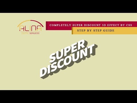 Completely 3D Text Effect by CSS3 - Super Discount 3D Text - [ Part 1]