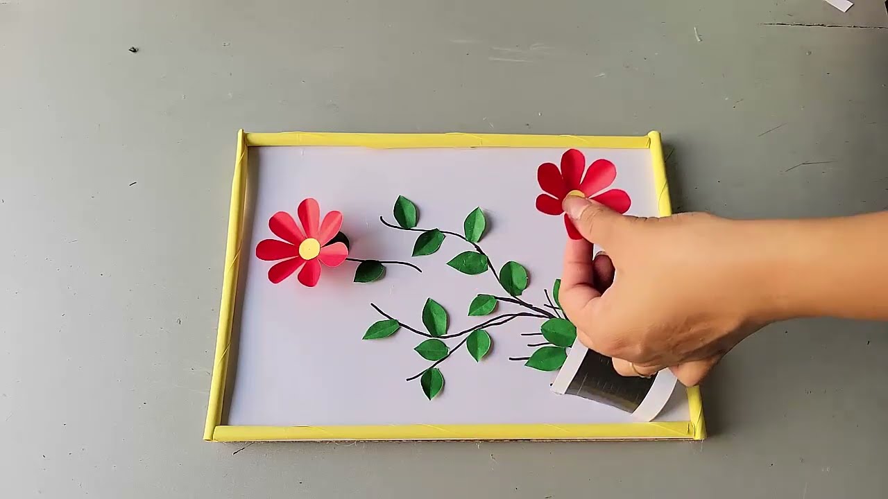 seri video làm hoa trang trí tấm bìa cứng hình chữ nhật - Phần 3