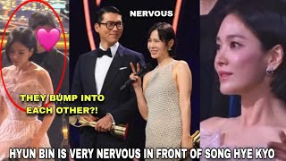 Download lagu HYUN BIN BUMP INTO SONG HYE KYO AS HE RECEIVED HIS AWARD ! HE IS VERY NERVOUS | CONGRATULATIONS !! mp3