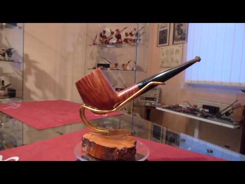 Pipa in radica e corno billiard freehand - www.paronellipipe.it