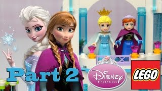YouTube thumbnail: Frozen LEGO Disney Princess Elsa's Sparkling Ice Castle Build Review Part 2  - Kids Toys