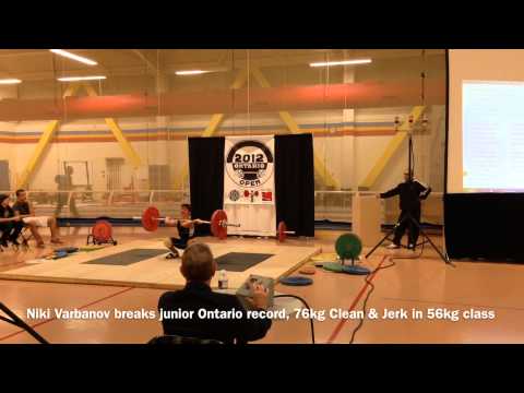 12 year old Niki Varbanov (Son of Alex Varbanov) breaks Ontario Junior Record in Clean & Jerk