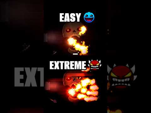 SKELETAL SHENANIGANS EXTREME ☠️ vs EASY 💀 | Geometry Dash 2.2 #shorts