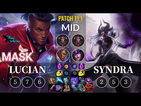 RNW Mask Lucian vs Syndra Mid - KR Patch 11.1