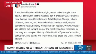 Trump issues stark warning ahead of Iran deadline 