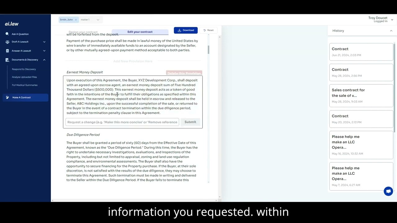 Draft a Contract from Scratch Using AI - AI.Law