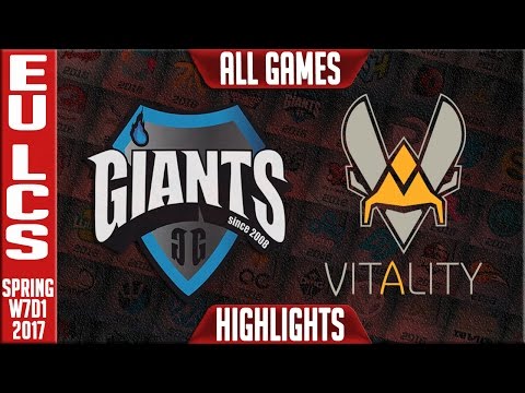 Vitalty vs Giants All Games Highlights - EU LCS W7D1 Spring 2017 - VIT vs GIA All Games