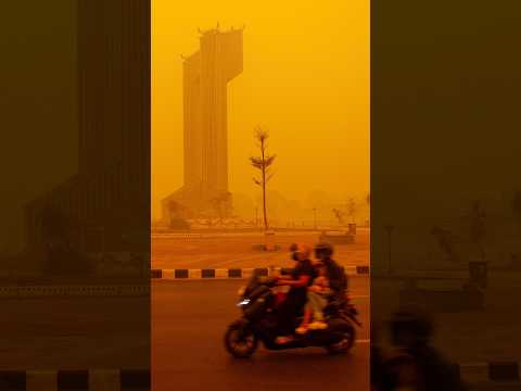 Cielos teñidos de naranja: Los incendios de Borneo (Indonesia) dejan esta imagen #shorts