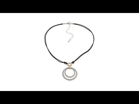 Emma Skye Leather Cord and Crystal 17" Necklace