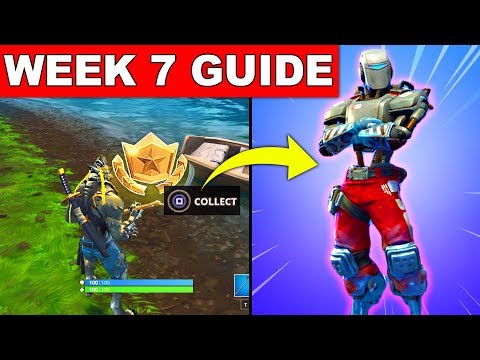 Fortnite WEEK 7 CHALLENGES GUIDE! – HUNTING PARTY SKIN, SECRET BATTLE STAR LOCATION