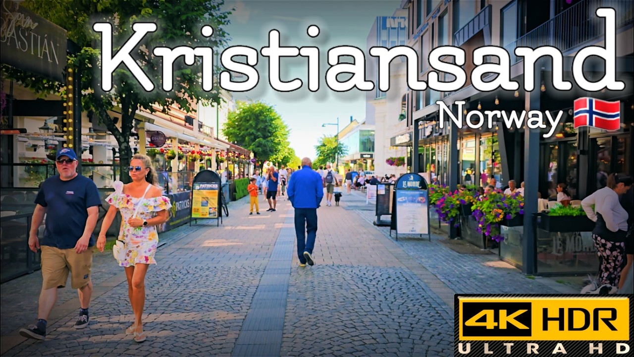 Immersive street-level walking tour through Kristiansand Markens, Norway, showcasing authentic urban landscapes, local architecture, and the vibrant atmosphere of the city's neighborhoods