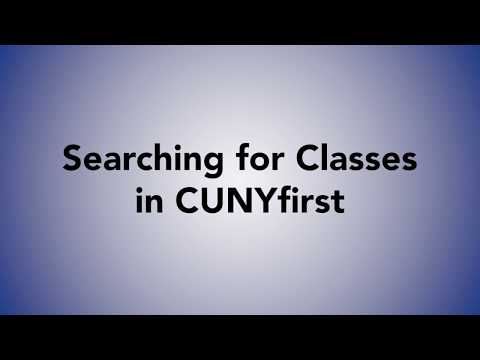 Searching For Classes In Cunyfirst