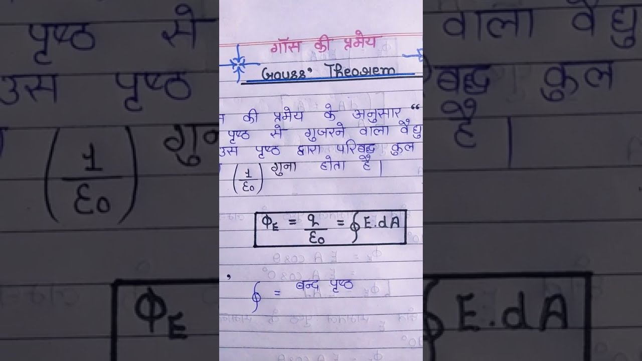 🔥गॉस की प्रमेय (Gauss Theorem) Physics class 12