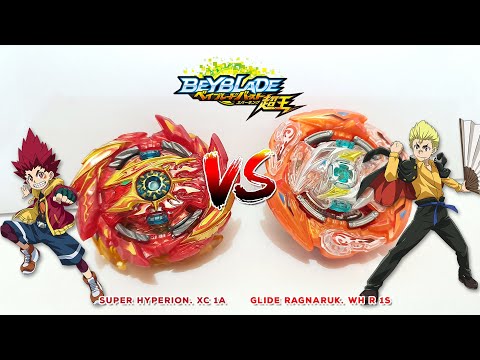 Beyblade Burst Superking - Super Hyperion. Xc 1A Vs Glide Ragnaruk. Wh R 1S