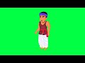 Village Man Cartoon Walking Talking Listening Green Screen Village Man Cartoon Green Screen