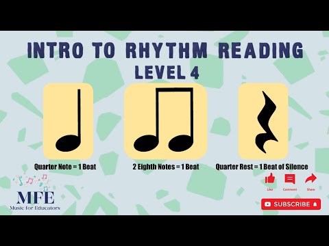 Intro to Rhythm Reading - Level 4 - Quarter Rests, Eighth Notes and Quarter Notes.