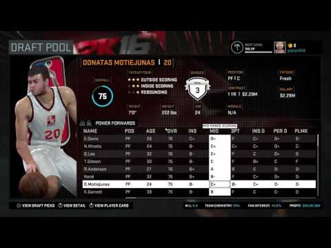 MyGM in NBA 2k16 (PS4) part 1: The Fantasy Draft