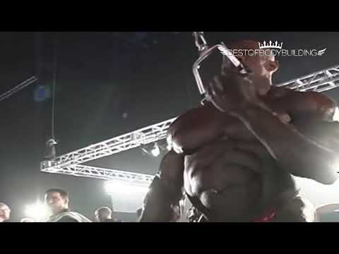 Ronnie coleman pumping up before MR. Olympia- biggest bodybuilder