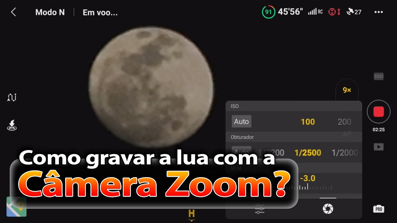Como gravar a lua com a telecâmera do DJI AIR 3