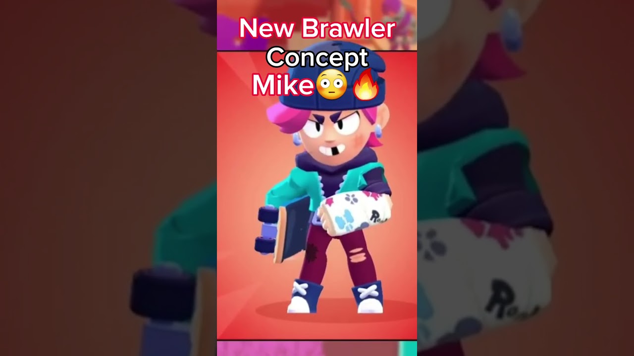 New Brawler Concept MIKE😳🔥🛹 #brawlstars #concept #supercell