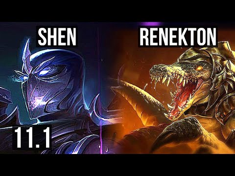 SHEN vs RENEKTON (TOP) | 2.4M mastery, 1300+ games, 6/2/15, Dominating | KR Master | v11.1