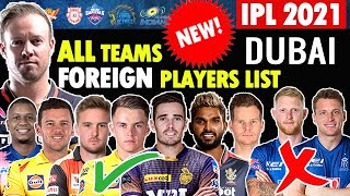 IPL 2021 Overseas Players list of all Teams | Squad of all New Updated Foreign Players in IPL 2021