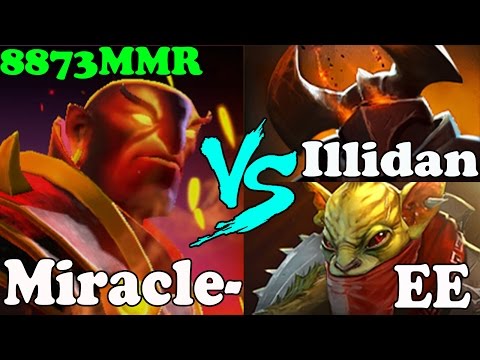 Dota 2 - Miracle 8873 MMR VS Illidan And EE - Ranked Match Gameplay!