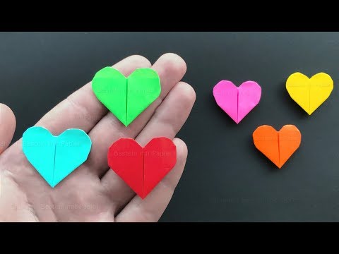 Origami Herz basteln mit Papier - Bastelideen für Geschenke - Einfaches Herz falten für Valentinstag