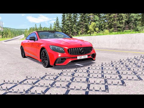 Massive Spike Strip Pileup Car Crashes #77 – BeamNG Drive | CrashBoomPunk