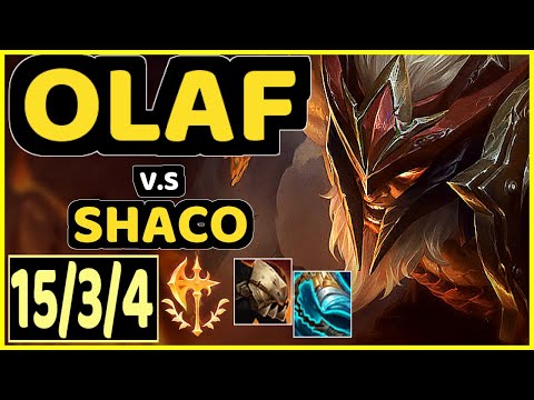 OLAF vs SHACO - 15/3/4 KDA JUNGLE CHALLENGER GAMEPLAY - KR