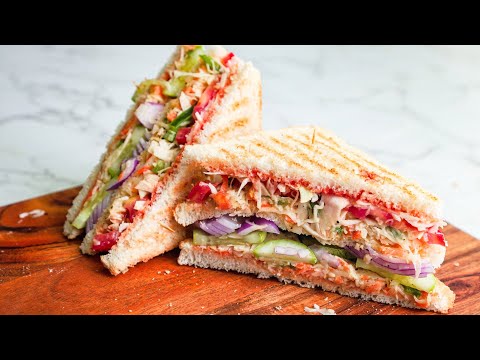 Club sandwich recipe - How to make veg club sandwich - Breakfast recipe