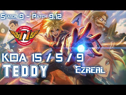 SKT T1 Teddy EZREAL vs CAITLYN ADC - Patch 9.12 KR Ranked