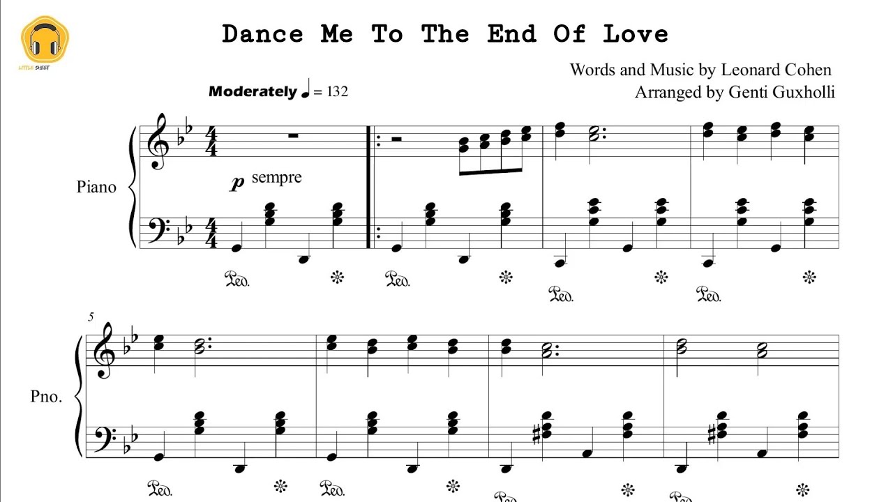 Dance Me To The End Of Love (Piano Solo/Sheets)