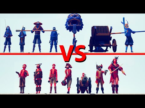 DYNASTY TEAM vs PIRATE TEAM - Totally Accurate Battle Simulator TABS