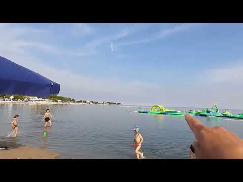 Kroatiens Urlaubsort Medulin,Istrien am Sandstrand, Abendstimmung am Strand,Sommer 2022, Urlaubstipp