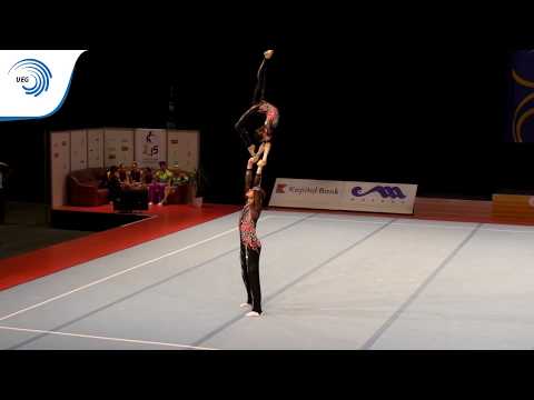 Elena MURASHKO & Ivan NESTERENKO (RUS) - 2015 junior All-Around Acrobatic European Champions