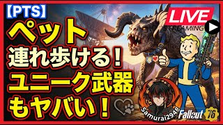 【Fallout76生放送】PTSで連れ歩けるペット実装！ユニーク武器に変化も！【Samurai2948】【初見・新規さん歓迎！】　フォールアウト76　強い　火力　装備