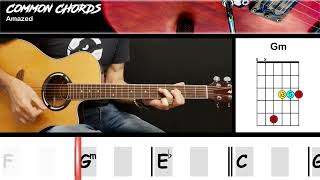 Amazed - Lonestar | EASY GUITAR LESSON | Scrolling Chords & Lyrics